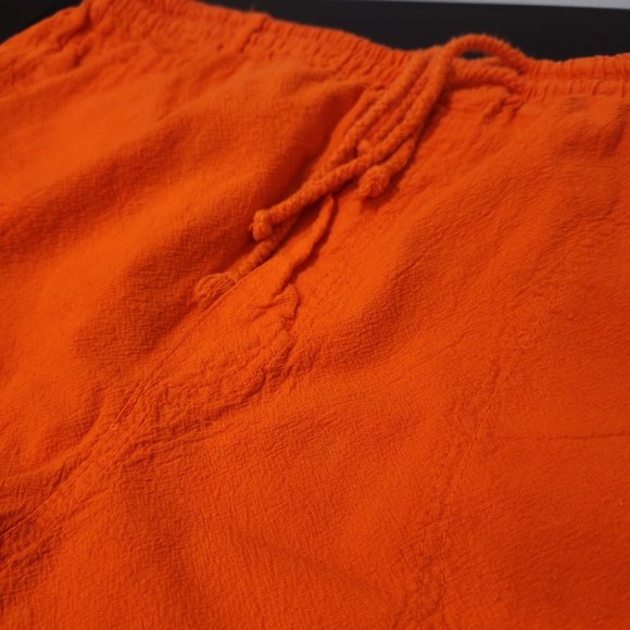 Vintage 90s Gitano High Rise Orange Pants Double Drawstring // Large - Picture 16 of 16